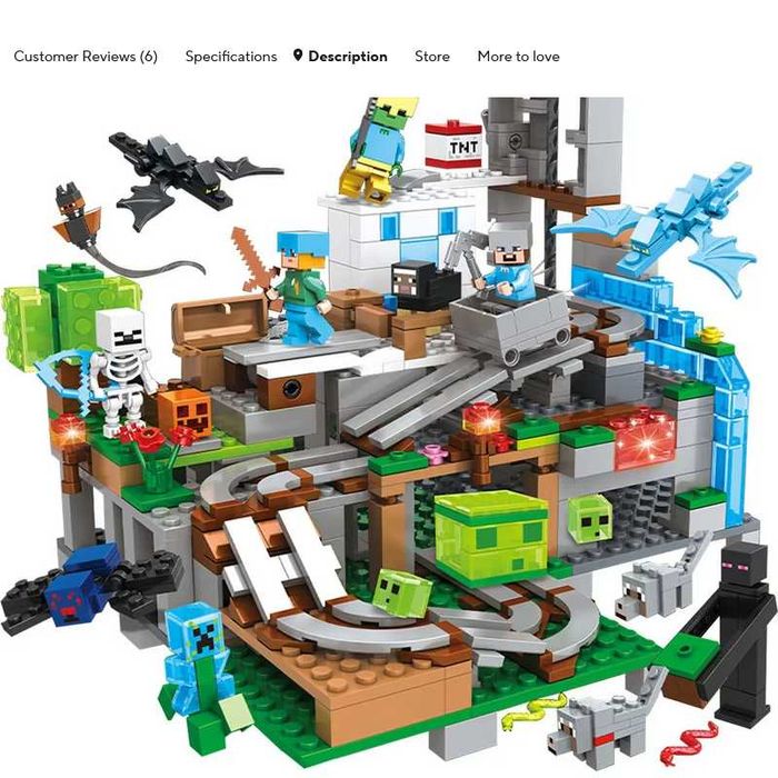 Joc tip Lego Minecraft 600 pcs Village Flying Dragon Mine