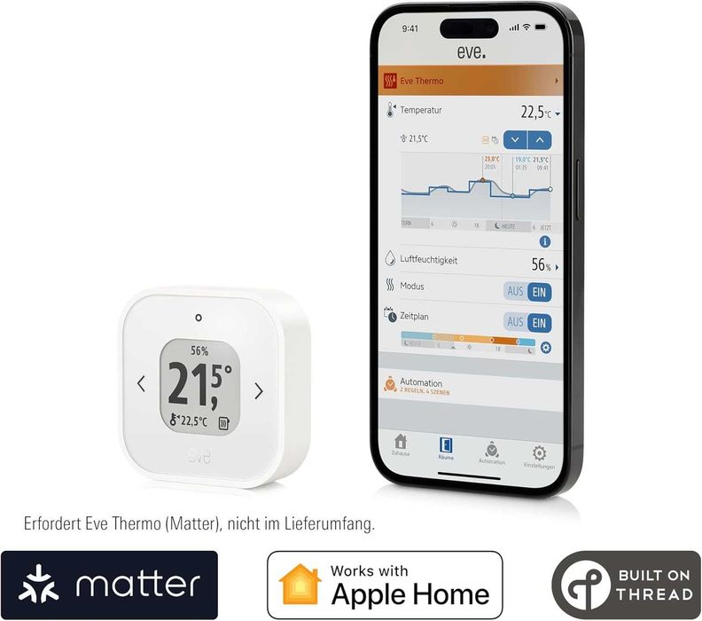 2 x Termostat smart Eve Thermo Control, Matter