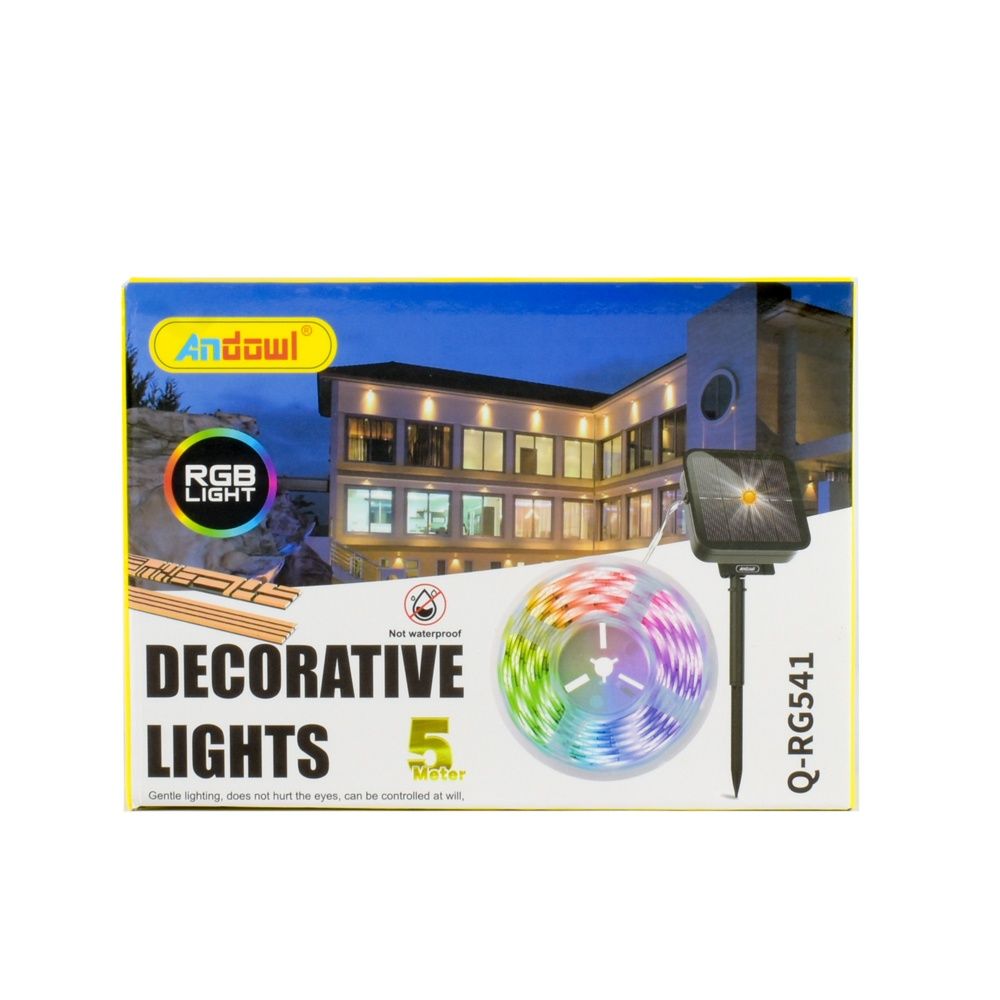 Соларна RGB LED лента 5m Andowl Декорация украса за дом и градина