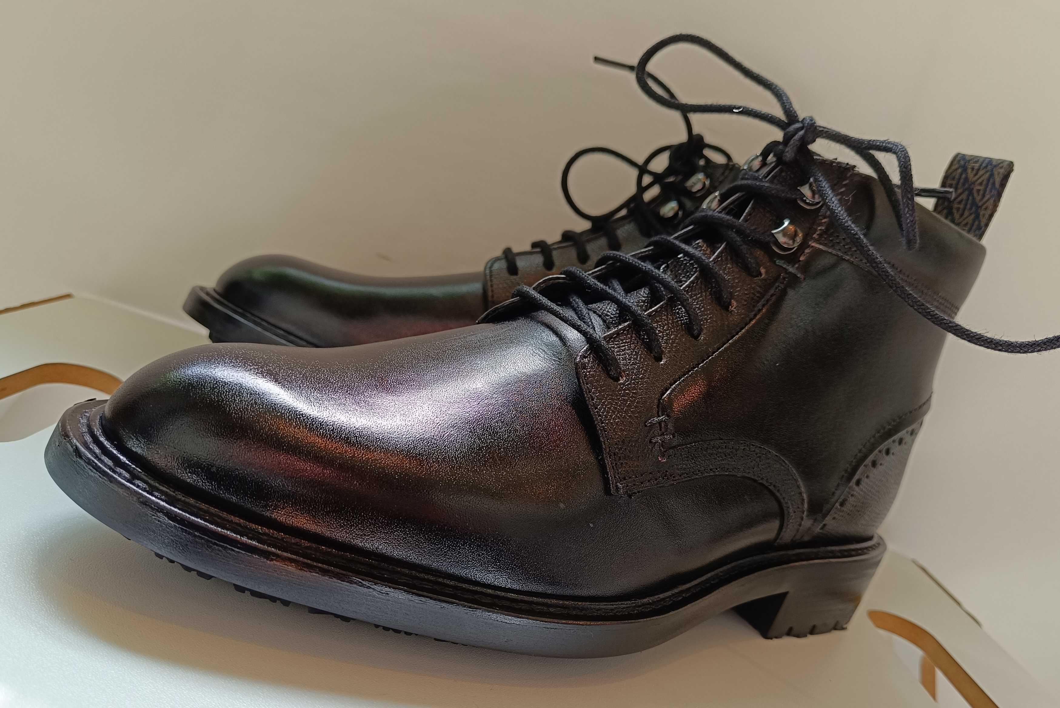 Ghete lace up 41 plain toe premium Ted Baker NOI piele naturala moale