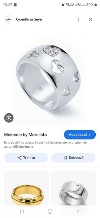 Inel argint Molecole diamante naturale