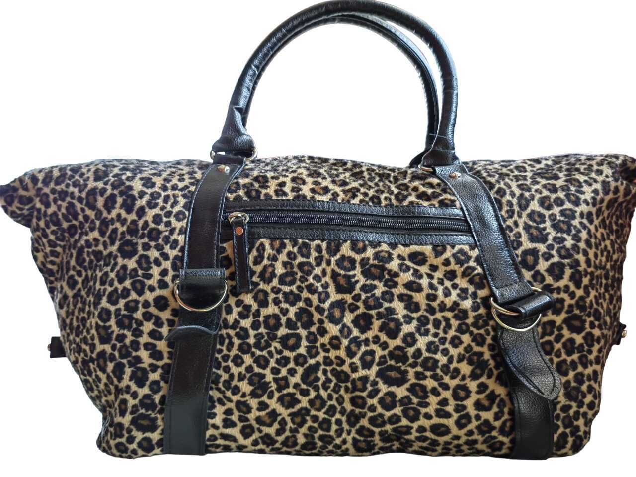 Дамска чанта със животинска щампа, 61х28х17 см