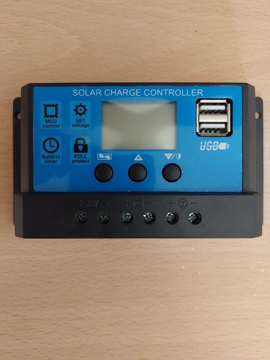 Controler 30A Regulator Solar PWM 12V/24V, 780W(24V), cu 2 mufe USB 2