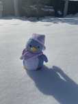 Pinguin crosetat (PERSONALIZAT), plus, handmade, pufos, jucarie