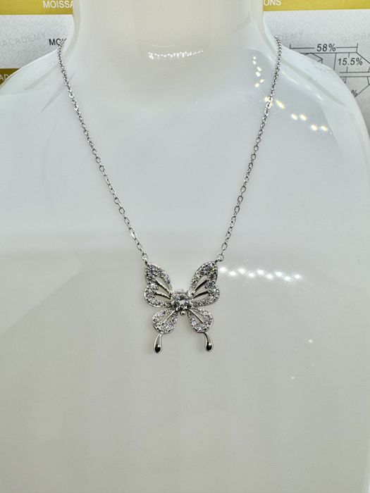 Сребърно колие с мойсанит (Диамант) 0.5 карата