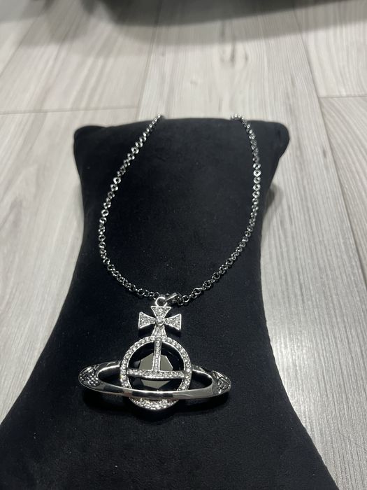 Lant Vivienne Westwood Orb Negru Iced Out Nou