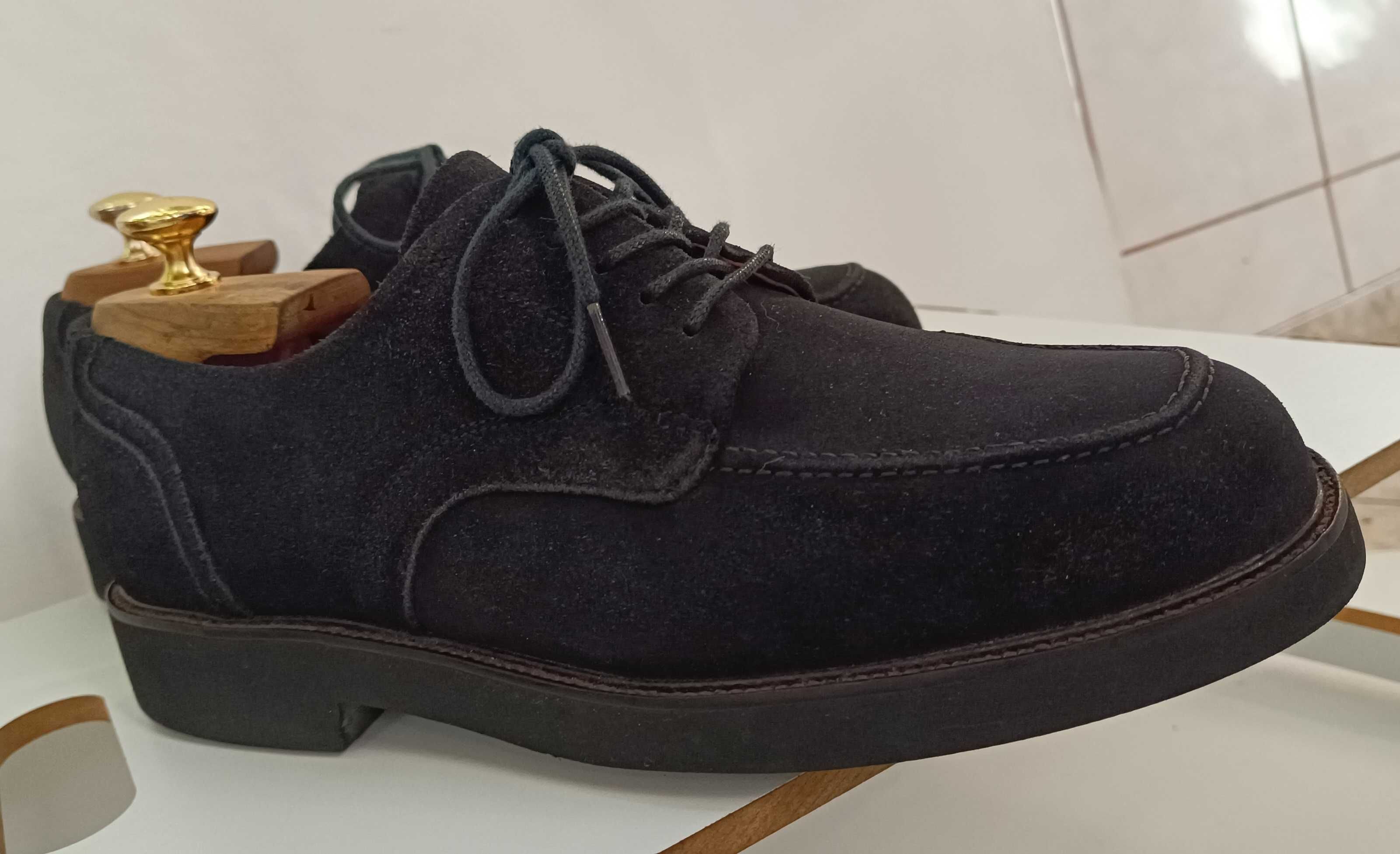 Pantofi derby 42.5 43 split toe Rockport piele naturala moale suede