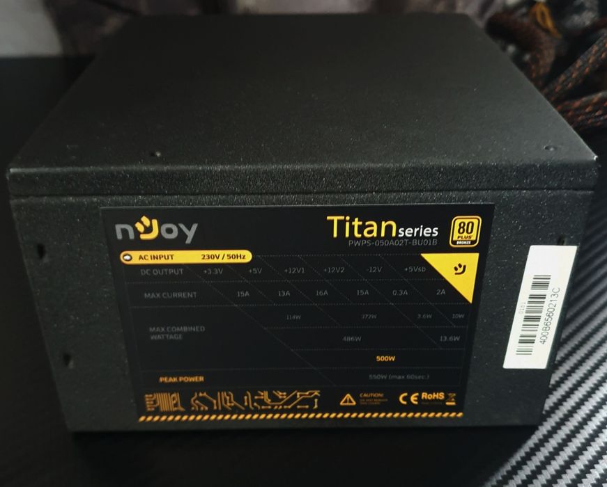 Sursă  nJoy Titan series 500W 80 Plus Bronze
