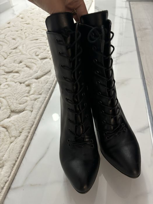 Cizme din piele cu toc de 10 cm