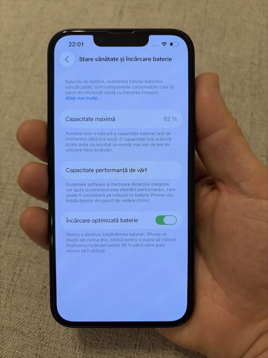 iphone 13 midnight 128gb, ca NOU,baterie 92%, garantie pana la 10/2026