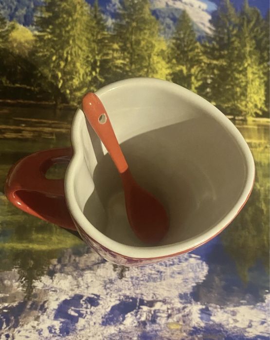 Cană cu sigla Colgate + linguriță