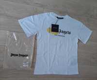 Tricou Palm Angels Spray Paint Alb Cu Galben