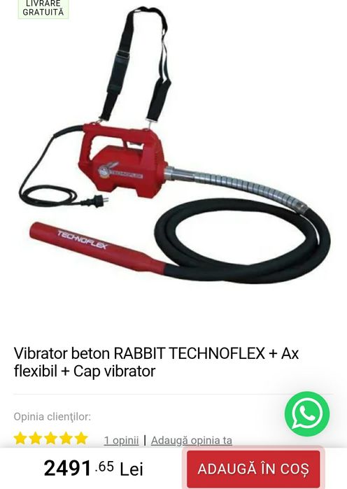 Vibrator beton rabbit 2300w nu Wacker neuson