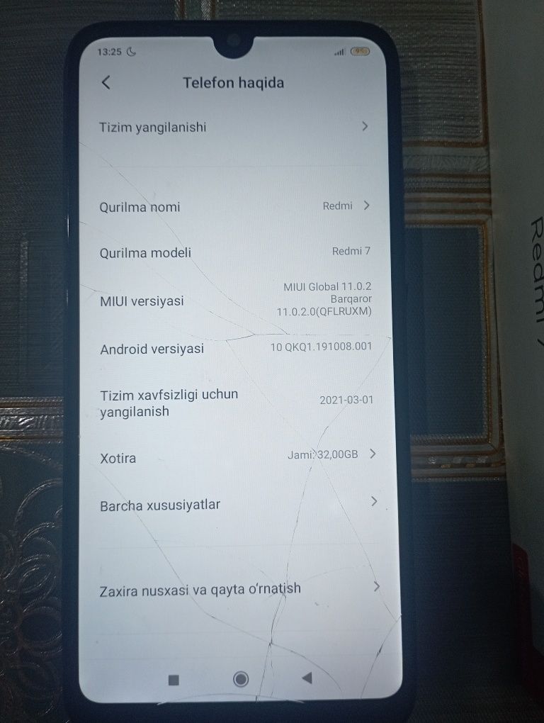 Redmi 7      32gb xotira