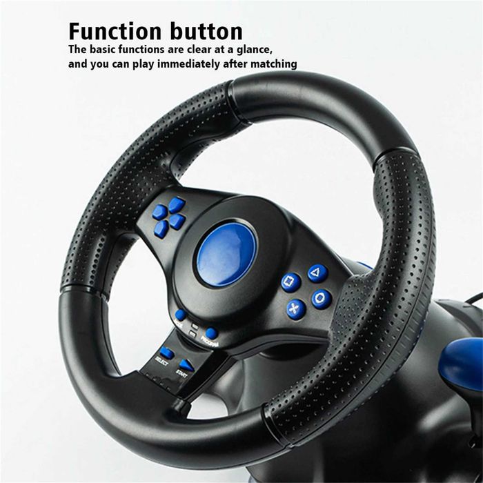 Геймърски волан с педали и скорости за PC, PS4, Xbox и Switch (7 in 1)