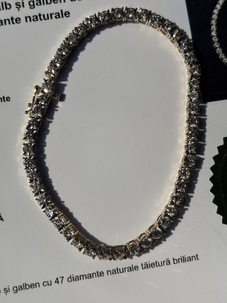 Bratara Tenis MARE cu Aur si 4K Diamante 22cm