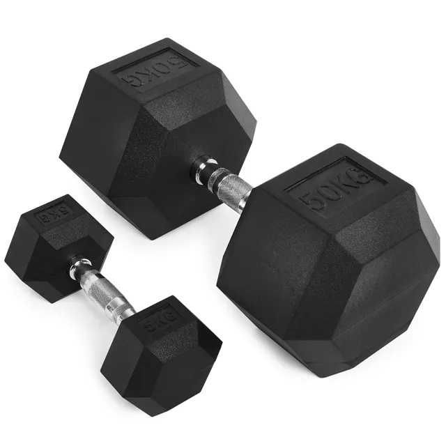 Гумирани Дъмбели HEX-Pro 5-35 кг, 13 чифта , Гири Хексагонал , Фитнес
