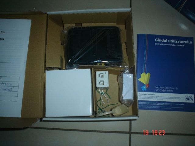 modem ADSL router Speedtouch, 516 Thomson Telekom cu adaptor