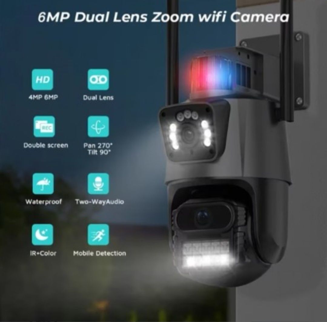 Камера за наблюдение 4K Ultra HD,8MP,датчик за движение,нощно виждане,