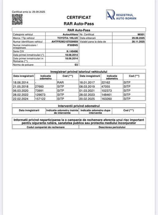 Toyota Hilux 2015 2.5 Tdi 144 CP STARE IMPECABILA! Unic proprietar!