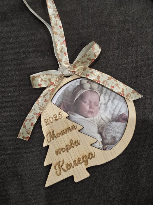 Коледна топка със снимка или надпис