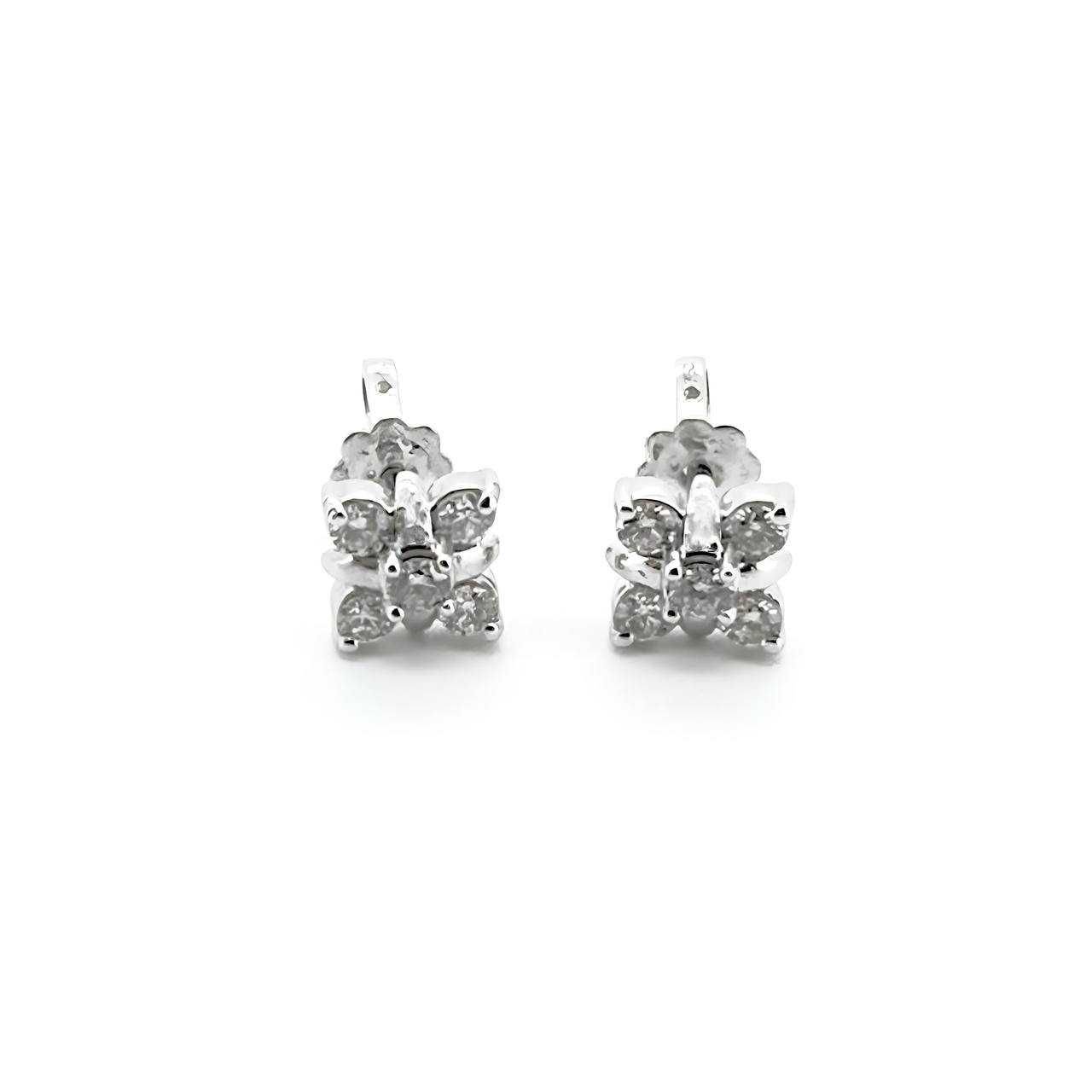 Золотые серьги (750 пробы) с бриллиантами