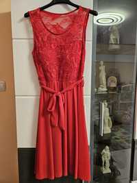 Rochie roșie dantelă elastică
