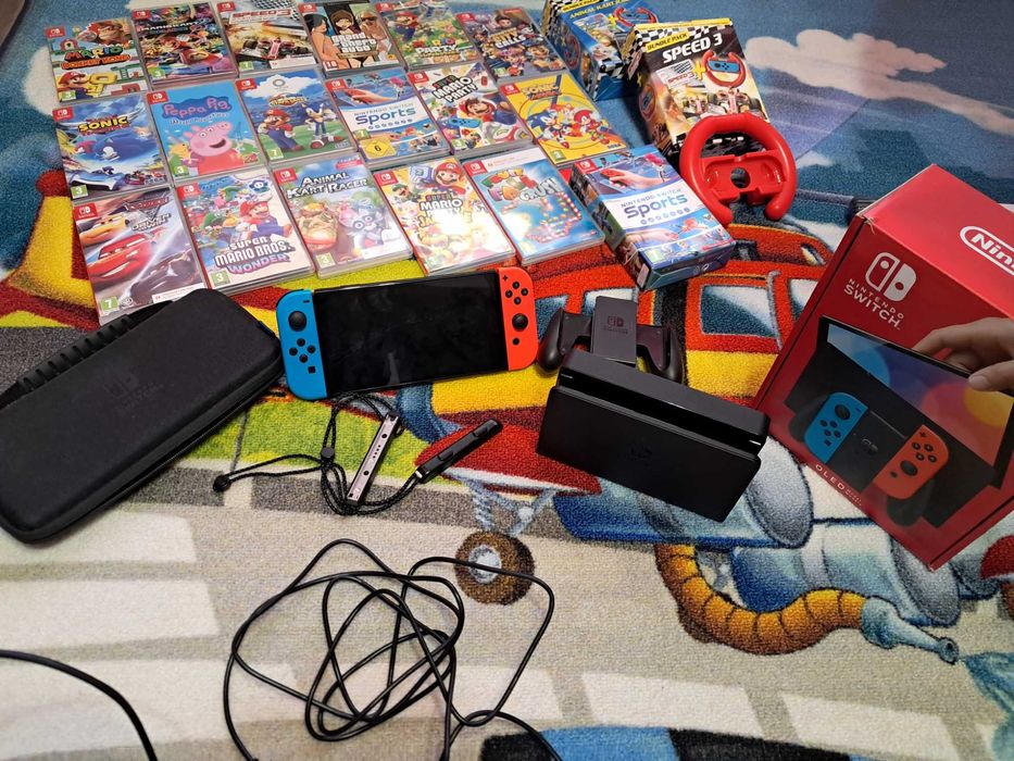 Конзола Nintendo-switch с игри и аксесоари