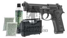 Set/Pachet Pistol Airsoft Beretta Elite IA FM BB + cutie + bile + CO2