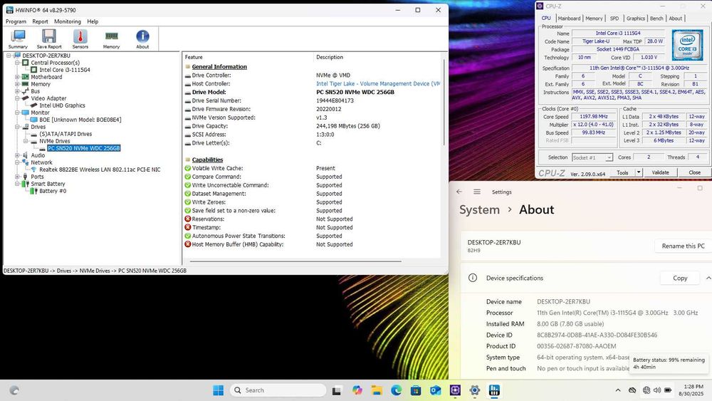 Lenovo IdeaPad 3 17ITL6 i3-1115G4 8GB DDR4 256GB SSD Windows 11
