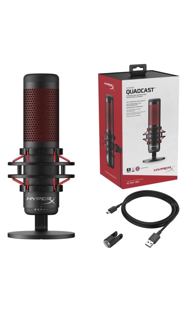 Микрофон HyperX Quadcast для профессиональных подкастов