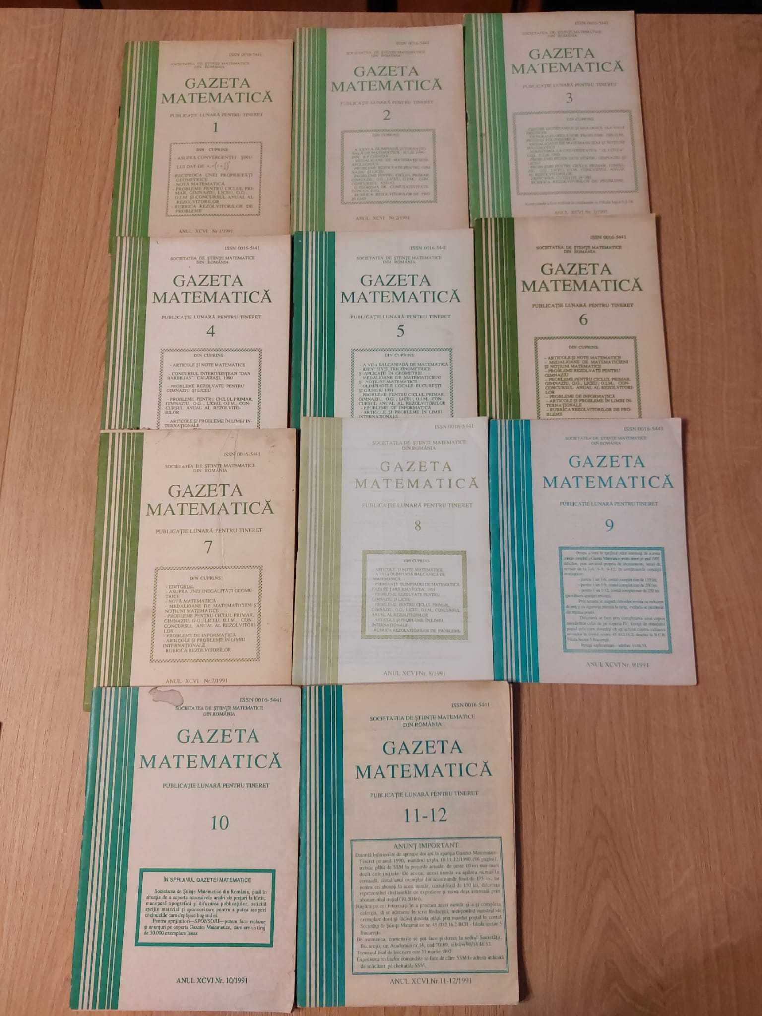 Gazeta matematică seria A și B șiGazeta matematica și fizică