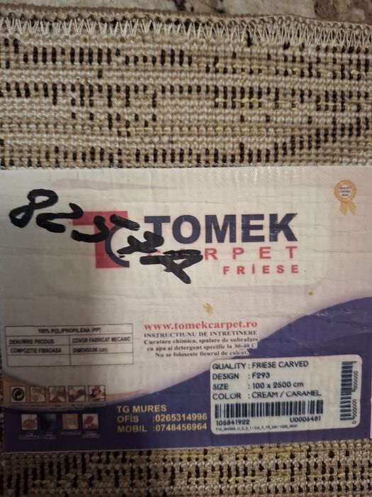 Vand covor dimensiune 100x2,5 m