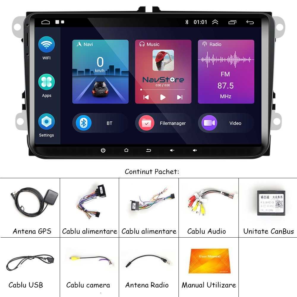 Navigatie Android 9Inch, 2GB RAM 32 Stocare VW/Skoda/Seat/Passat/Golf