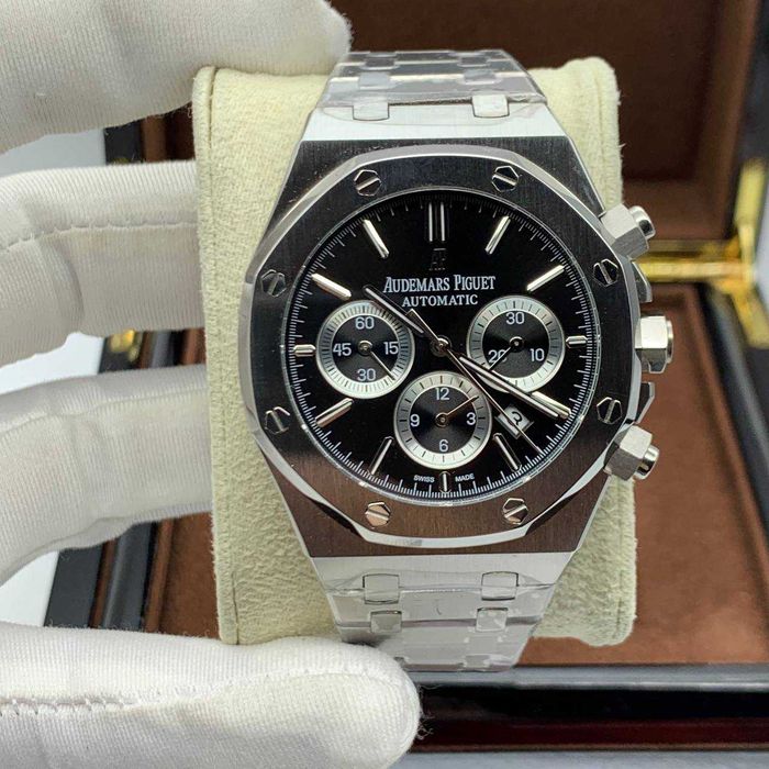 audemars piguet royal oak сребристо/черно-синьо
