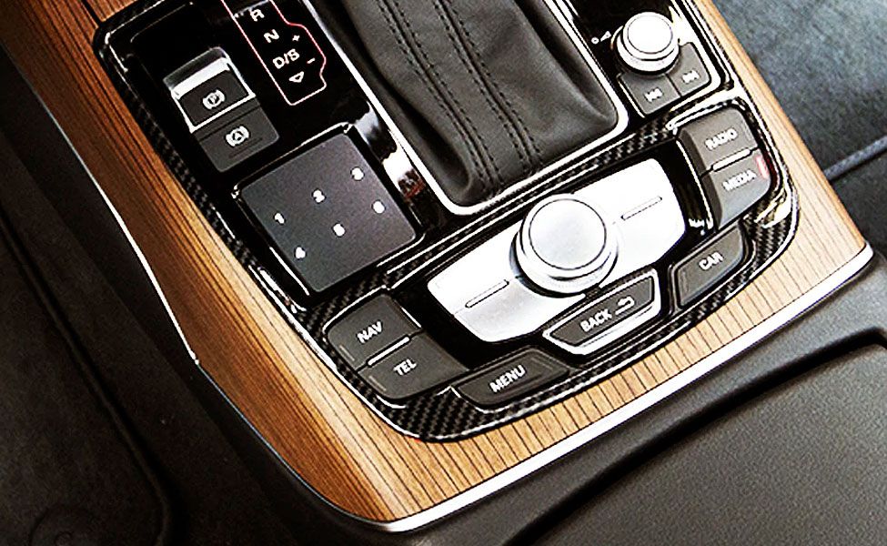 Ornament fibra carbon rama consola centrala - Audi A6 (C7), A7