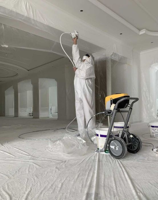 Покраска стены и потолка покраска помещений стен Астана