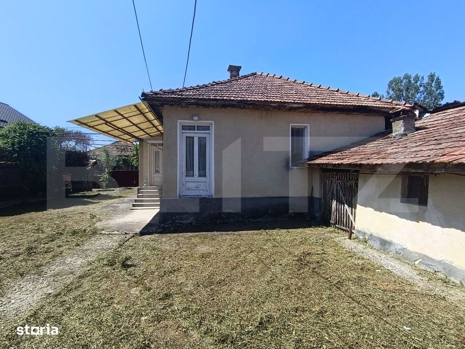Casa cu 3 camere si o bucatarie de vara si 1300 mp teren si anexe