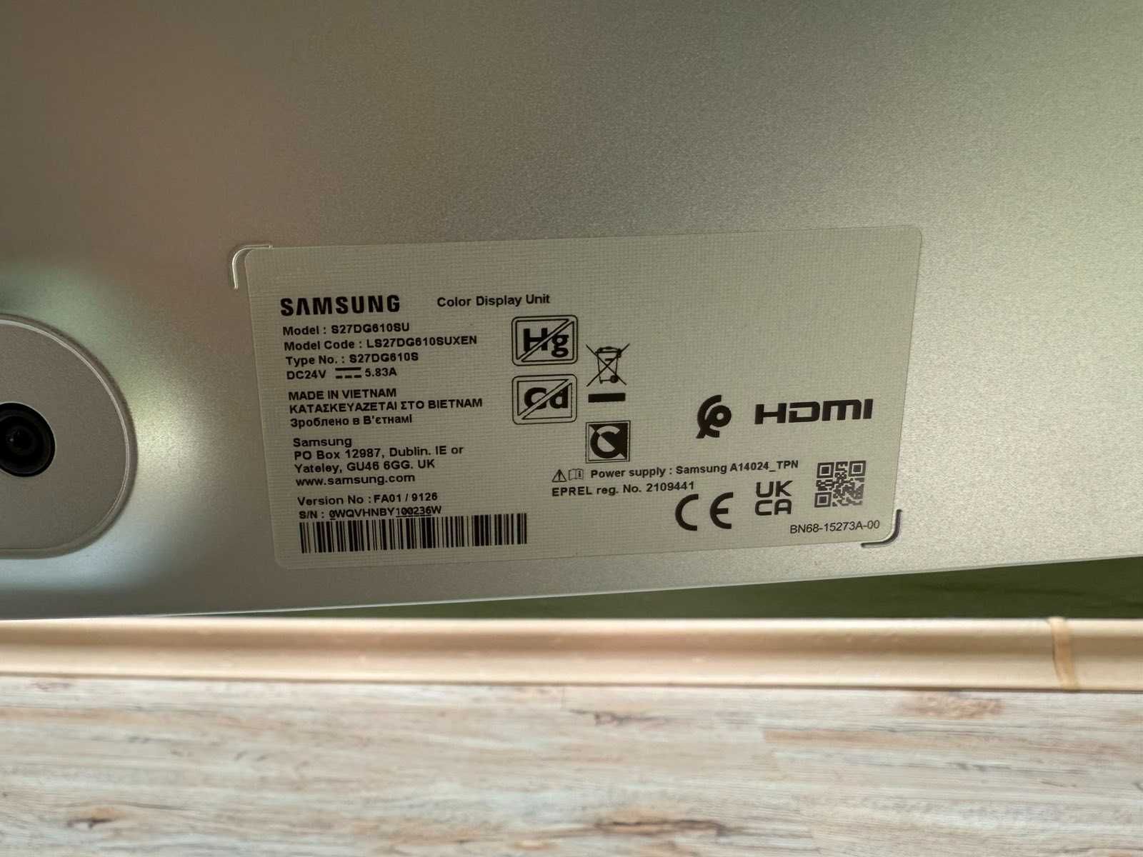 Монитор SAMSUNG Odyssey Oled QHD G6 LS27DG610SUXEN