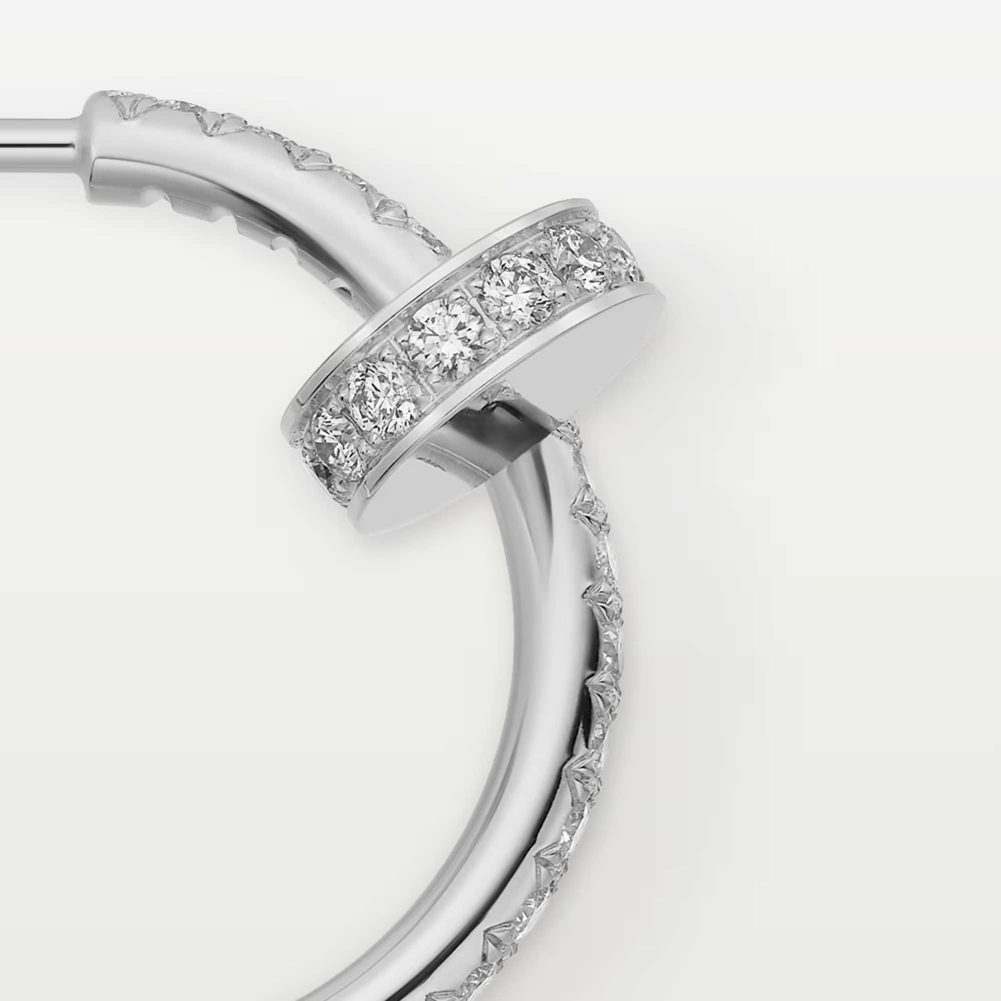 CARTIER Nail Juste un Clou Hoop Silver Diamonds Дамски Обеци Пирон