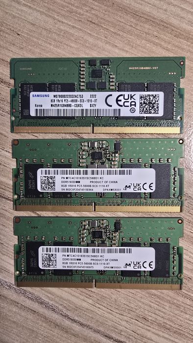 Memorii DDR5 sodimm 8Gb