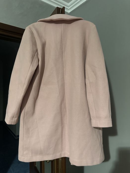 Palton roz lung, SHEIN