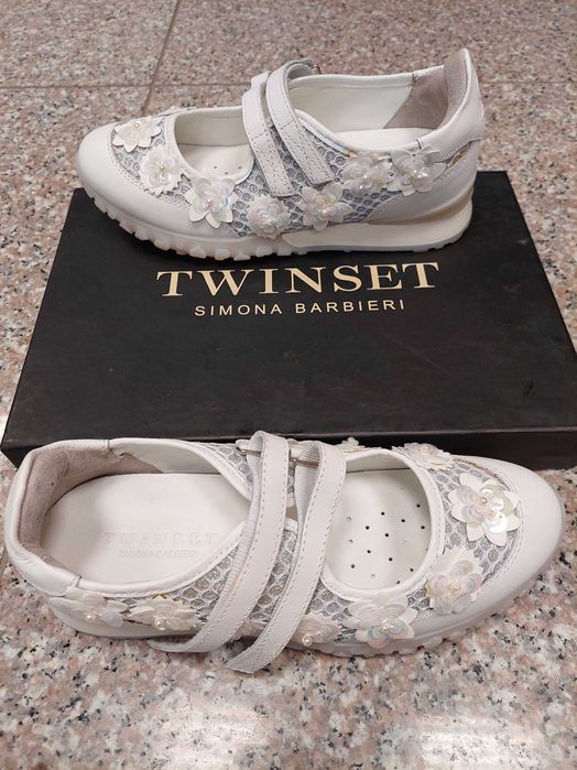 Нова цена!!! Обувки TwinSet, бели, естествена кожа, 37 номер