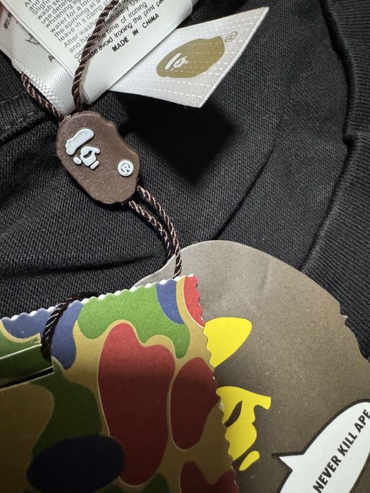 НОВО! Bape T-shirt Black Blue Head тениска