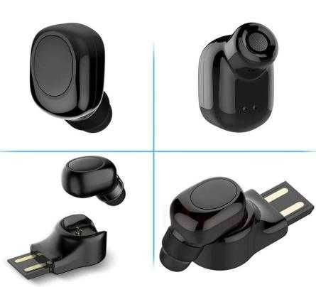 Безжична Скрита Слушалка On-Ear Микрофон Смартфон Bluetooth Хендсфрий