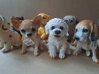 Set 7 figurine catelusi pitici decoratiune figurina gradina 17 cm