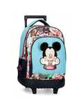 Ghiozdan troler, Mickey Mouse Be Cool, 2 roti duble, 3 compartimente