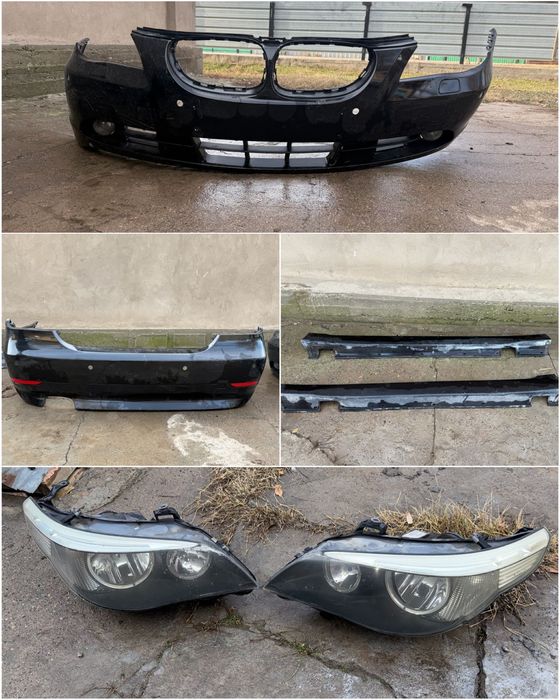 Бампер BMW E60. Фары