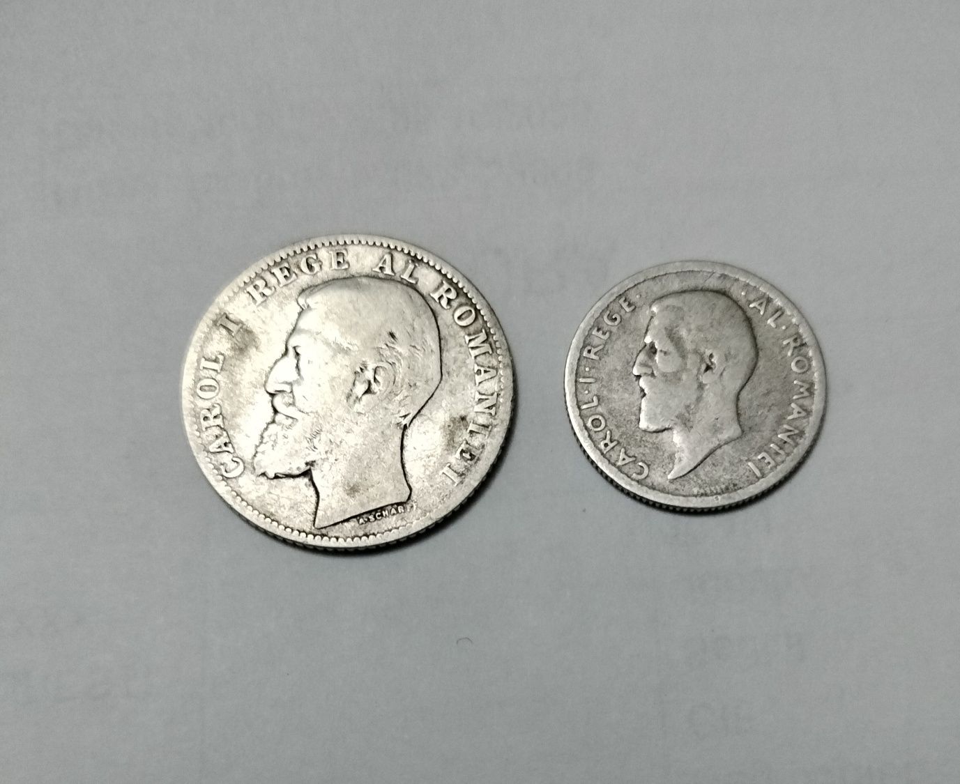 Monede 1 leu 1901-RARA; 50 bani 1911 Carol l, argint