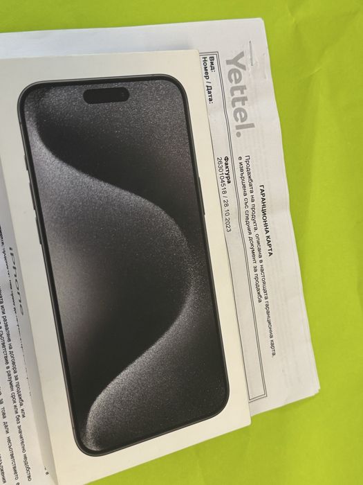 КАТО НОВ 512GB iPhone 15 Pro Max Yettel Гаранция до 2025г Black